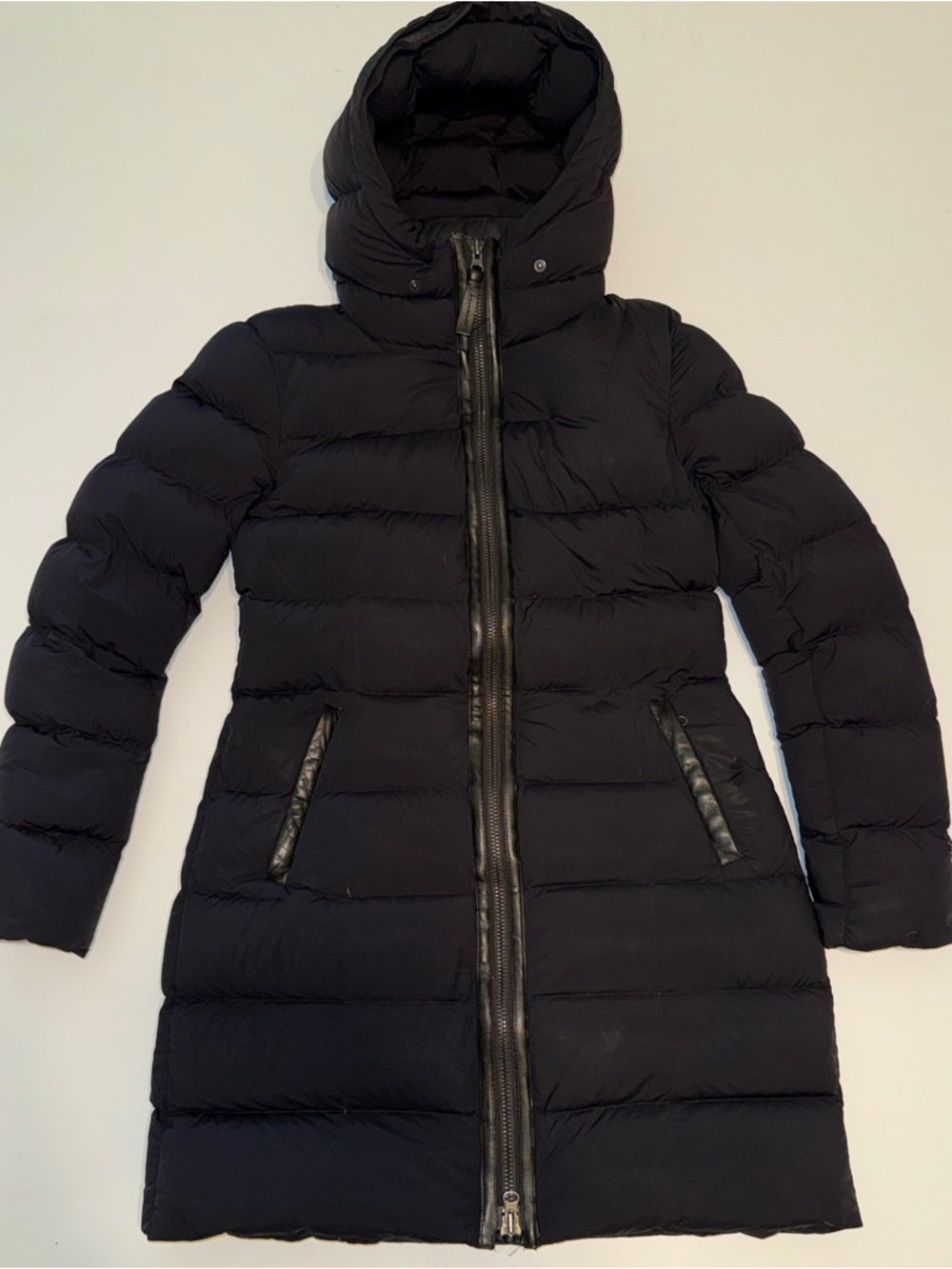Mackage Black Long Puffer Coat with Hood
